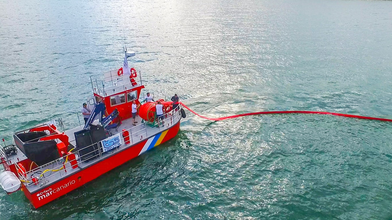 Catamaran Mar Canario in turning the toxic tide with its ocean cleaning technologies